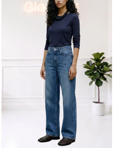 Maglia manica lunga tencel BLU 10351248
