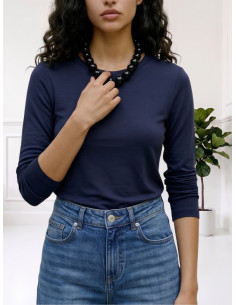 Maglia Donna Manica Lunga Tencel Blu | Vero Moda