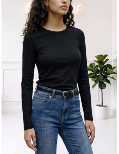 Maglia Donna Manica Lunga Tencel Nera | Vero Moda