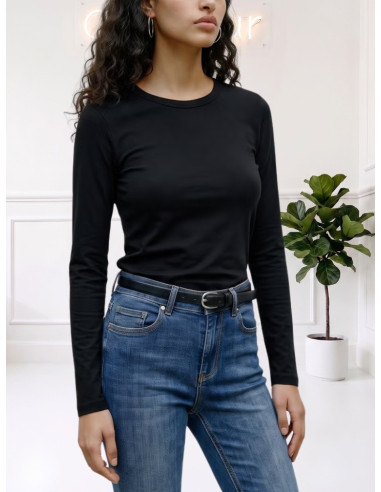 Maglia Donna Manica Lunga Tencel Nera | Vero Moda
