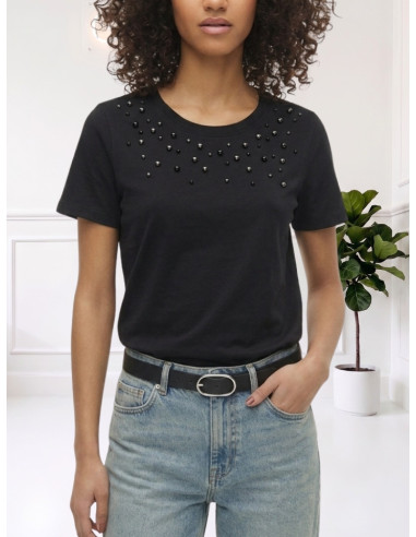 T SHIRT NERO PERLE 10349393