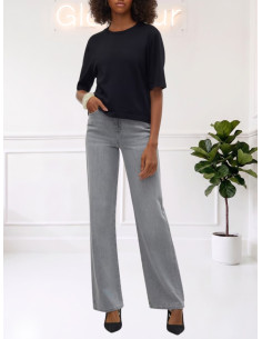 Pullover Oversize Donna Nero Manica Corta Vero Moda