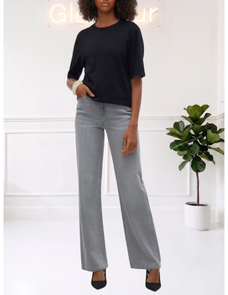 Pullover oversize donna nero manica corta Vero Moda