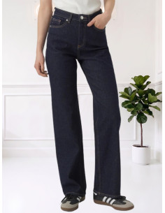 Jeans Wide Fit Denim Scuro Donna