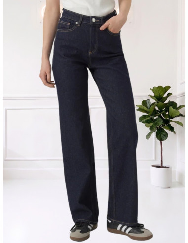 Jeans Wide Fit Denim Scuro Donna