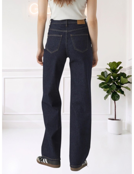 Jeans Wide Fit Denim Scuro Donna
