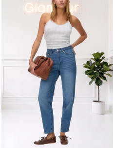 Jeans Mom Fit vita alta Medium Blue Denim - VERO MODA