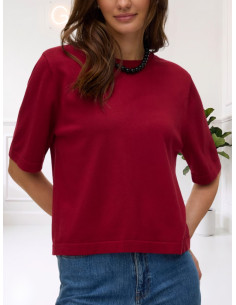 Pullover donna rosso cotone manica corta Vero Moda