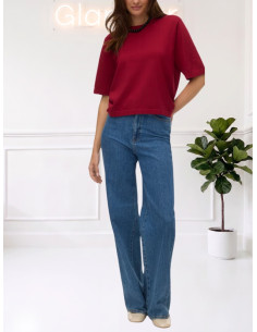 Pullover Cotone Manica Corta Rosso Vero Moda