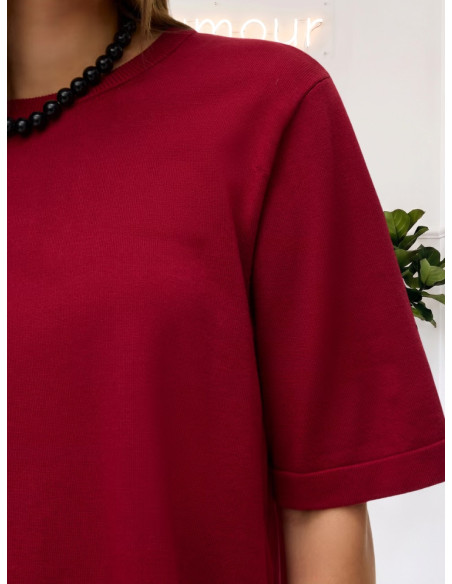 Pullover donna rosso cotone manica corta Vero Moda