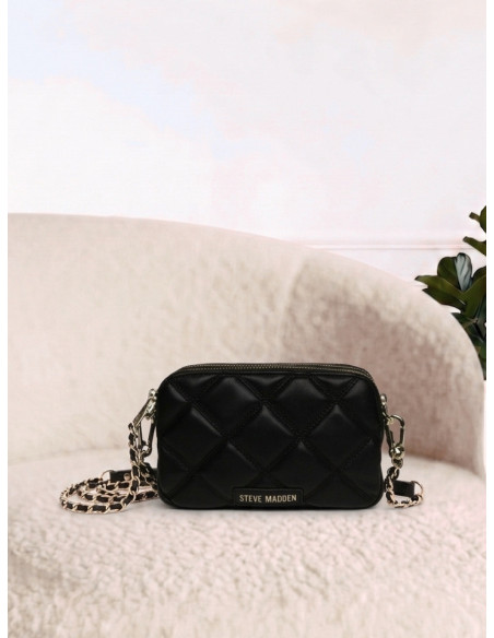 Steve Madden Borsa a Tracolla Trapuntata Nera | Ecopelle