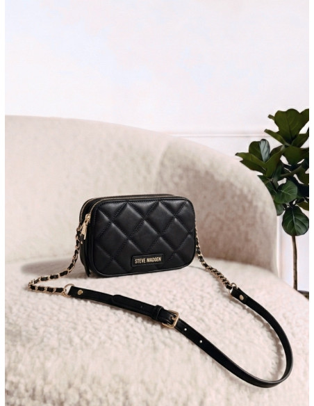 Steve Madden Borsa a Tracolla Trapuntata Nera | Ecopelle