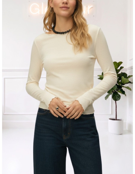 Vero Moda T-shirt Manica Lunga Color Latte – Orlino Ondulato