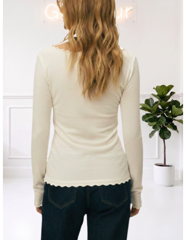 Vero Moda T-shirt Manica Lunga Color Latte – Orlino Ondulato