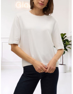 Pullover oversize donna bianco manica corta Vero Moda