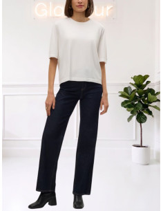 Pullover Oversize Donna Bianco Manica Corta Vero Moda