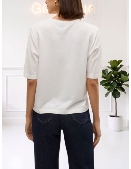Pullover oversize donna bianco manica corta Vero Moda