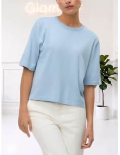 Pullover oversize donna celeste manica corta Vero Moda