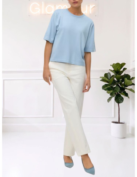 Pullover oversize donna celeste manica corta Vero Moda