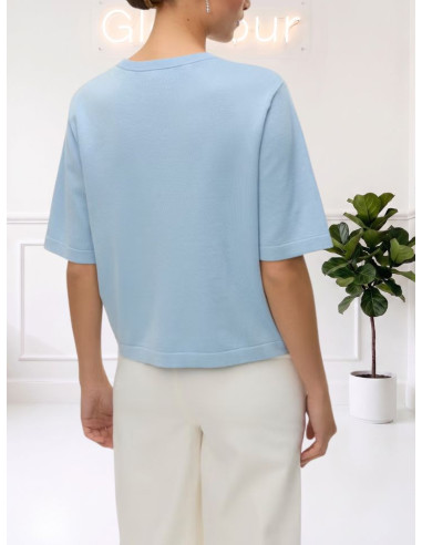 Pullover oversize donna celeste manica corta Vero Moda