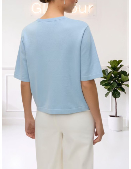 Pullover oversize donna celeste manica corta Vero Moda