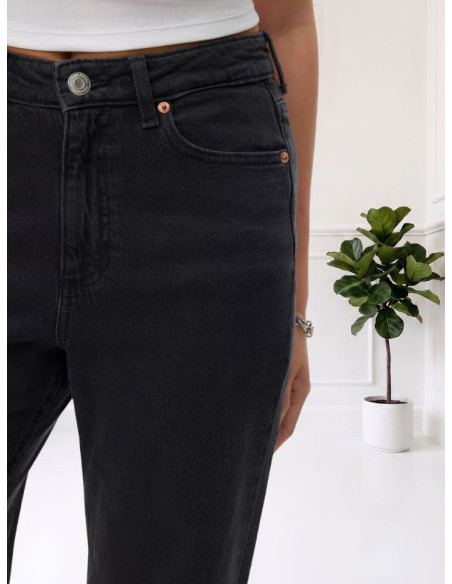 Jeans Mom Fit a Vita Alta dark grey | Vero Moda