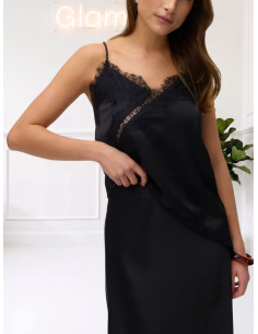 Top Donna Satin con Pizzo Nero | Vero Moda