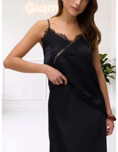 Top satin pizzo nero 10352170
