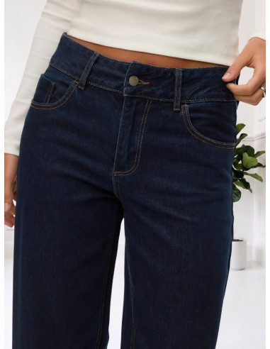 Jeans wide leg con piega 10348229