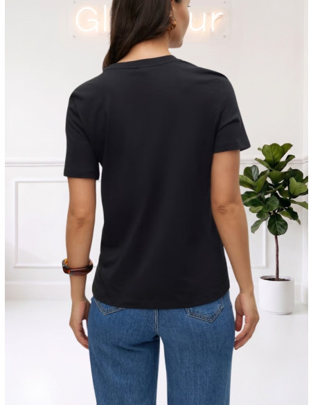 T-Shirt Donna Nera in Cotone | Vero Moda