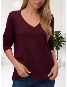 Maglioncino Vino Donna Scollo a V VERO MODA