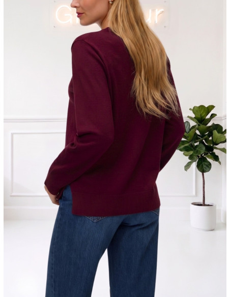 Maglioncino Vino Donna Scollo a V VERO MODA