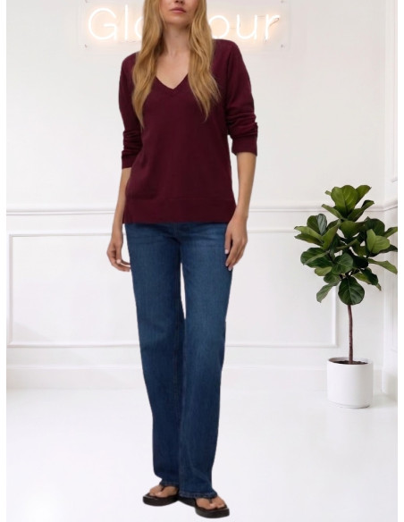 Maglioncino Vino Donna Scollo a V VERO MODA