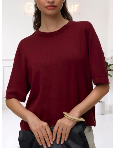 Maglioncino Donna Boxy Vino Girocollo | Vero Moda