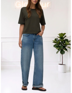 Maglioncino Boxy Girocollo Verde Scuro - Vero Moda