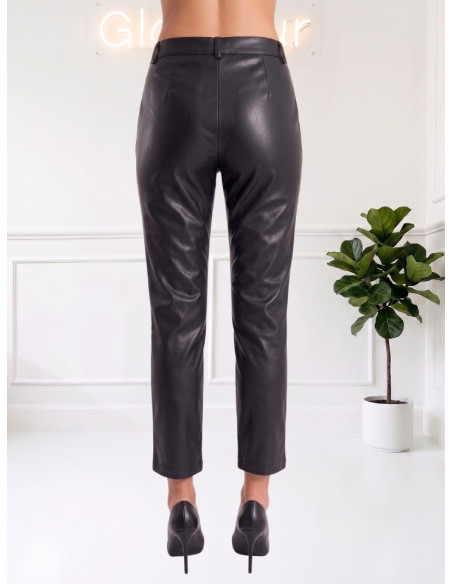Pantalone Donna in Ecopelle Nera | Tensione In