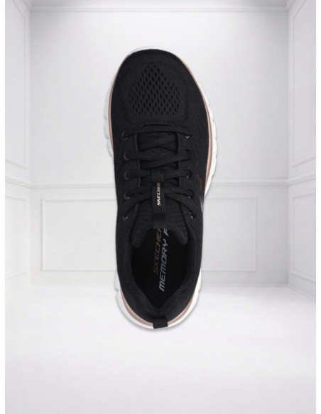 Sneakers Donna Skechers Nero Oro Comfort