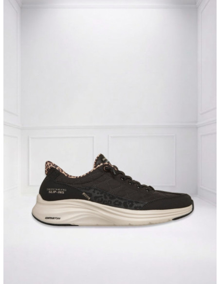Sneakers Contour Foam Leopard Dream Nero Skechers | Glamour Shop