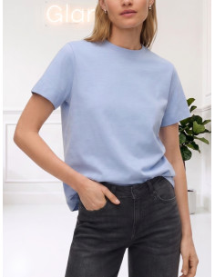 T-shirt Donna cieloin felpa di cotone Vero Moda