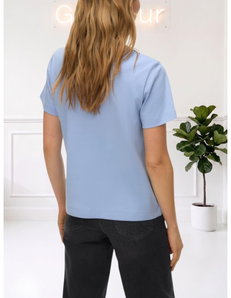 T-shirt Donna cieloin felpa di cotone Vero Moda