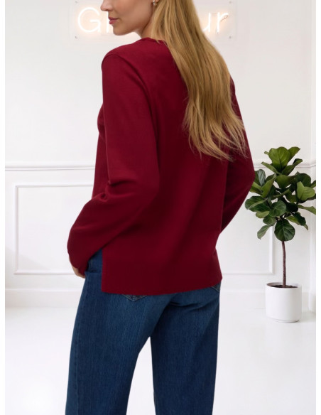 Maglioncino boxy scollo a V BIKING RED 10320451