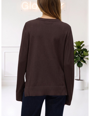 Maglioncino Donna Chocolate Scollo a V VERO MODA AI26/27