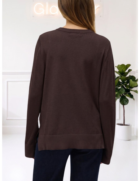 Maglioncino Donna Chocolate Scollo a V VERO MODA AI26/27