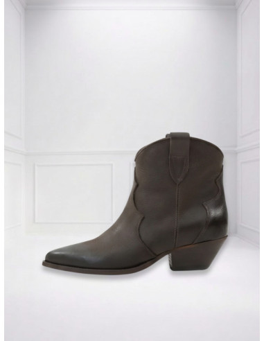 OVYé Texano Donna Testa di Moro in Pelle | Tacco 4 cm