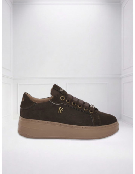 Sneakers Donna Marroni in Camoscio Platform KEYS K-13047