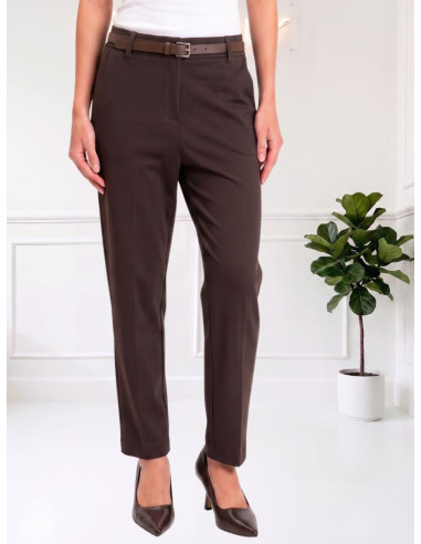 Pantalone Donna Punto Milano Moro con Cintura | Tensione In