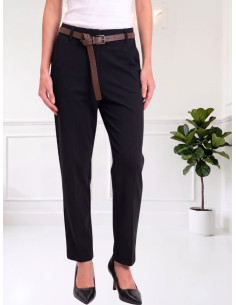 Pantalone p.milano con cintura NERO