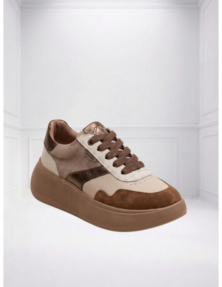 Sneakers Platform Donna KEYS Cuoio Beige K-13420 | AI 26/27