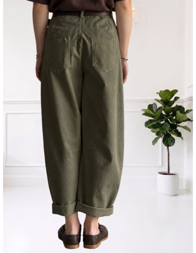 Pantalone Balloon Donna in Fustagno Militare | Zahjr