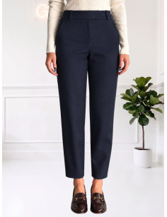 Pantalone gamba dritta blu donna Zahjr